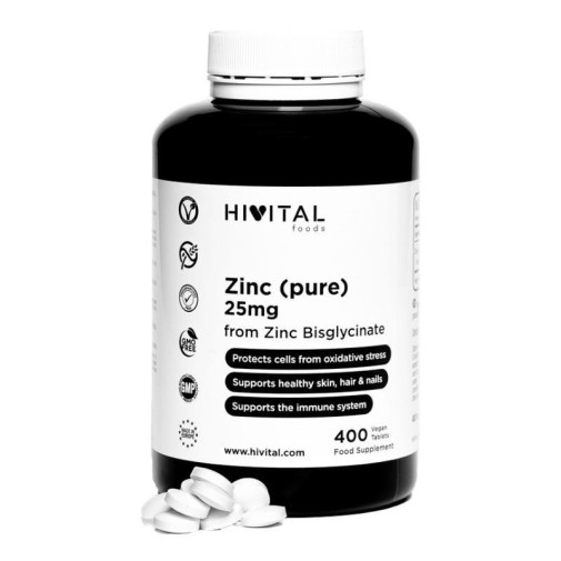 Zinc Puro 25 Mg 400 Cápsulas Hivital