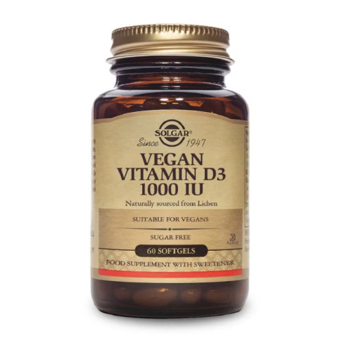 Solgar Vitamina D3 Vegana 1000Iu (25Mcg) 60 Cápsulas