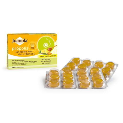 Juanola Própolis Hiedra Pastillas Miel Limón 24 Unidades