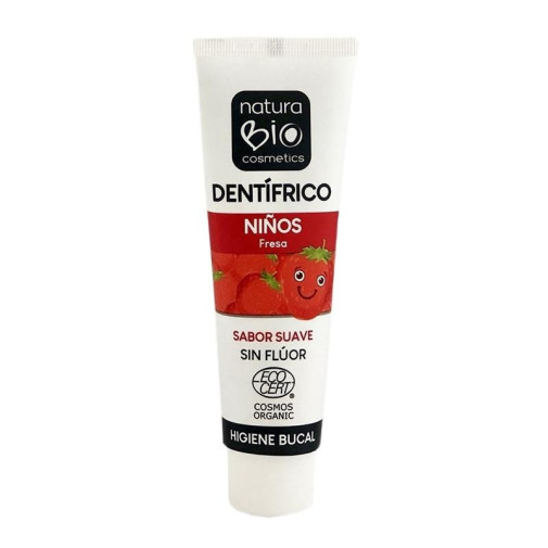 Dentífrico Niños Fresa Con Stevia Sin Flúor 50 Ml Naturabio Cosmetics