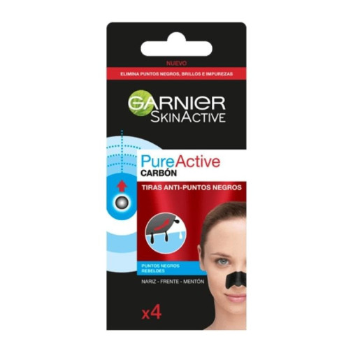 Pure Active Carbon Tiras Anti Puntos Negros 4 Uds Garnier