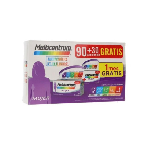 Multivitamínico Mujer 90 Comprimidos + 30 Gratis Multicentrum