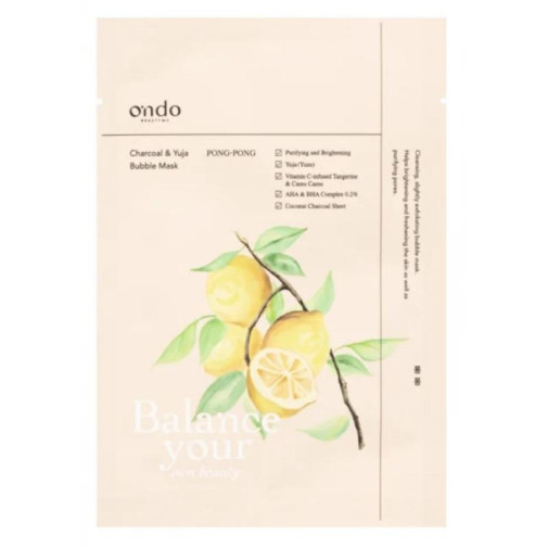 Mascarilla De Burbujas Charcoal Y Yuja Ondo Beauty 36.5