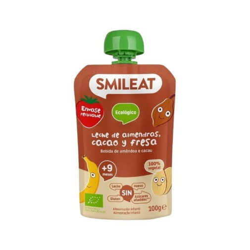 Pouch Leche De Almendra, Cacao Y Fresa 100Gr Eco Smileat