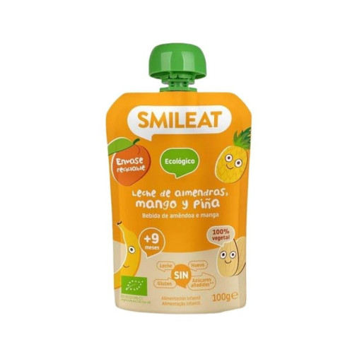Pouch Leche De Almendra, Mango Y Piña Eco 100 Gr Smileat