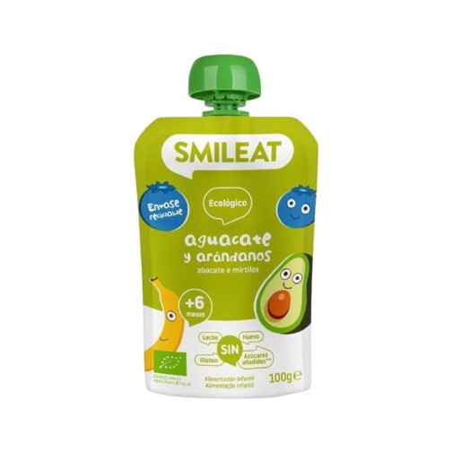 Pouch Aguacate Y Arándano Eco 100 G Smileat