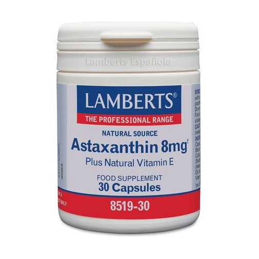 Astaxantina 8Gmg Con Vitamina E 30 Capsulas Lamberts