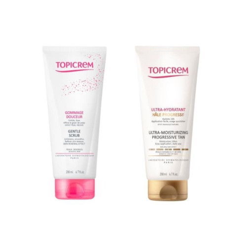 Gel Exfoliante Suave 200 Ml + Crema Ultra Hidratante Bronceado Progresivo 200 Ml Topicrem