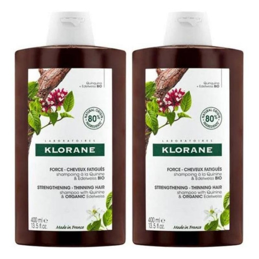 Pack Duo Fortalecedor A La Quinina Y Edelweiss Bio Klorane 2X 200Ml