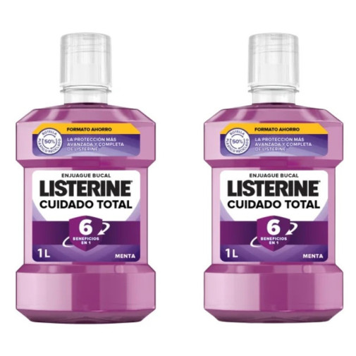 Duplo Listerine Enjuague Bucal Cuidado Total 2 X 1000 Ml