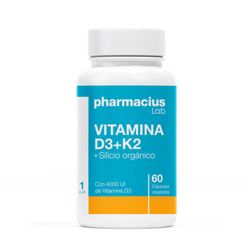 Vitamina D3+K2+Silicio Organico 60 Cápsulas Vegetales Pharmacius Lab