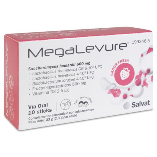 Megalevure Sabor Fresa 10Sticks