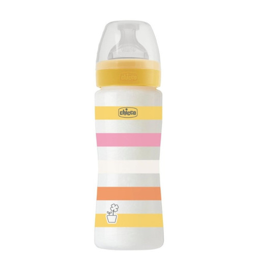 Well Being Biberón Silicona 4M+ Color Amarillo 330 Ml Chicco