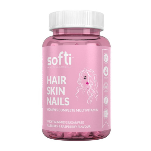 Hair, Skin, Nails Vitamins 60 Gummies Softu Wellness Gummies