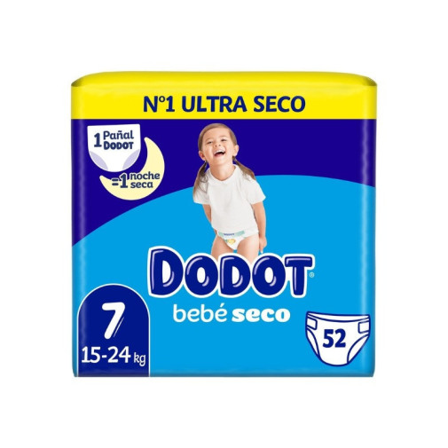Pañales Bebé Seco Jumbo Pack Talla 7 52 Unidades Dodot