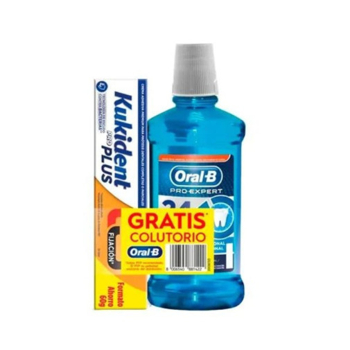 Kukident Pro Crema Adhesiva Doble Acción 60 Gr + Colutorio De Regalo