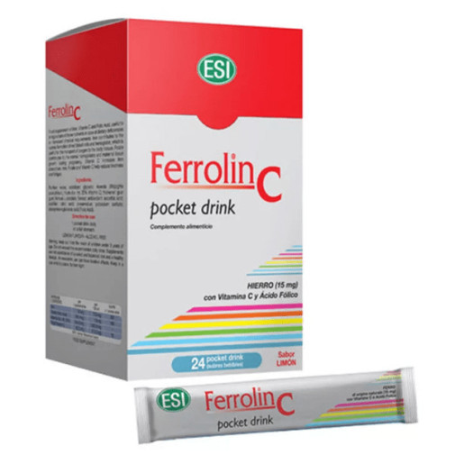 Ferrolin C Pocket Drink Esi 24 Sobres 20 Ml Sabor Limon