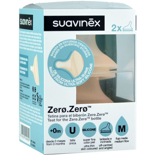 Tetina Suavinex Zero.Zero Flujo Medio Talla M.