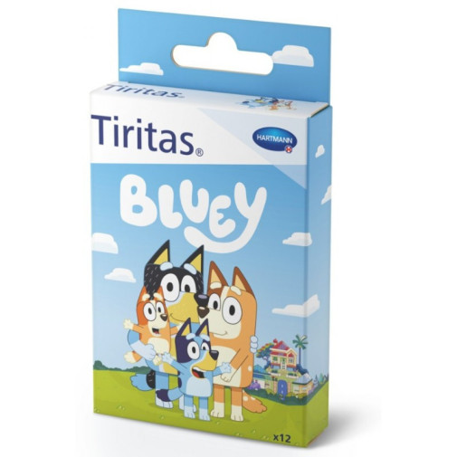 Tiritas Bluey Aposito Adhesivo 12 Unidades 3 Tamaños