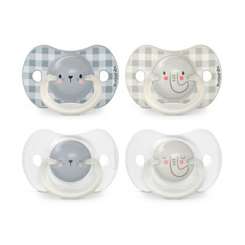 Chupete Silicona Anatomico Suavinex Noche 6   18 Meses 2 Unidades