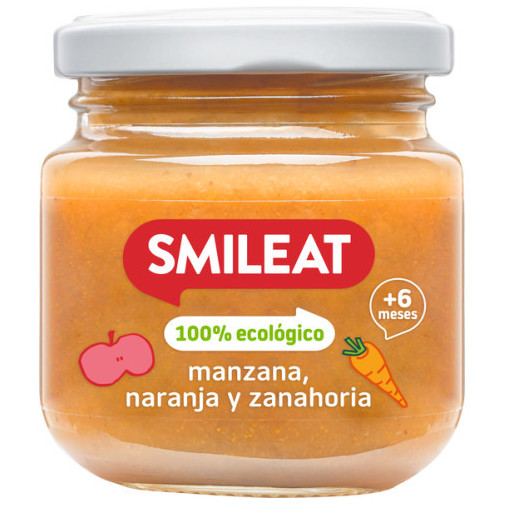 Smileat 1 Tarrito 130 G Sabor Manzana Naranja Y Zanahoria