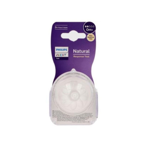 Tetina Natural Flujo Lento Philips Avent Natural Response + 0 Meses 2 Unidades