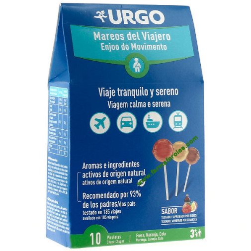 Urgo Mareos Viajero 10 Piruletas