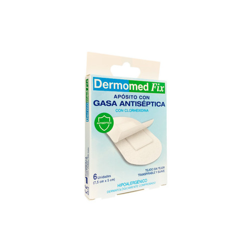 Dermomed Fix Aposito Con Gasa Antiseptica 6 Unidades 7,5 Cm X 5 Cm