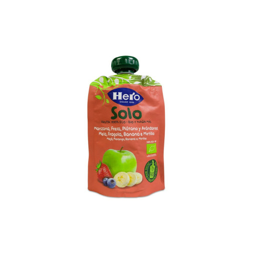 Hero Baby Solo Manzana Platano Fresa Y Arandanos 1 Envase 100 G