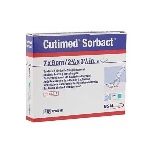 Cutimed Sorbact Aposito Esteril Compresas 5 Unidades 9 Cm X 7 Cm