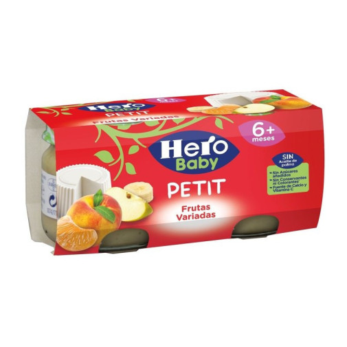 Hero Baby Petit De Queso Fresco Y Frutas Variadas 2 Tarros 80 G
