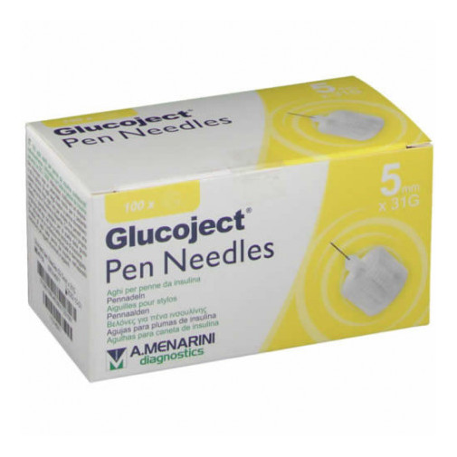 Glucoject Pen Needles 31 G 5 Mm 100 Agujas (Unidades Sueltas)