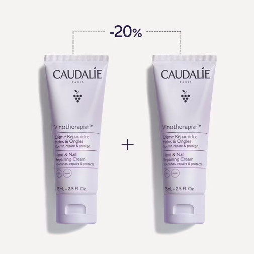 Caudalie Vinotherapist Dúo Crema Reparadora Para Manos Y Uñas 2X75Ml