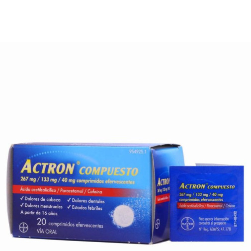 Actron Compuesto 267 Mg/133 Mg/40 Mg 20 Comprimidos Efervescentes