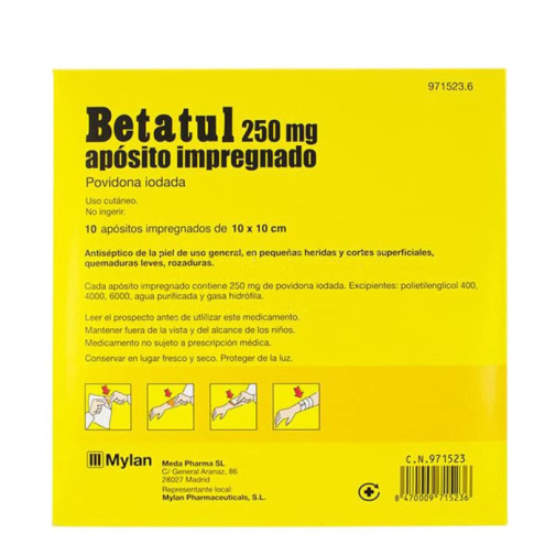 Betatul 250 Mg 10 Apositos Impregnados
