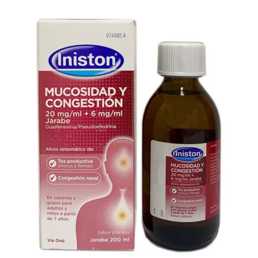 Iniston Mucosidad Y Congestion 20 Mg/ml + 6 Mg/ml Jarabe 1 Frasco 200 Ml
