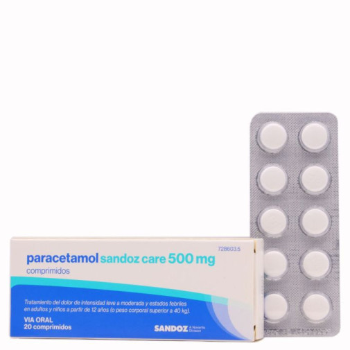 Paracetamol Sandoz Care Efg 500 Mg 20 Comprimidos