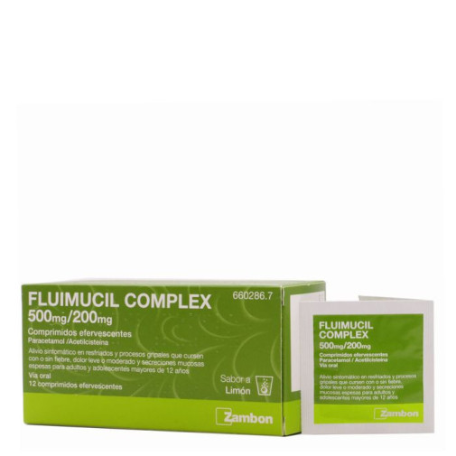 Fluimucil Complex 500 Mg/200 Mg 12 Comprimidos Efervescentes