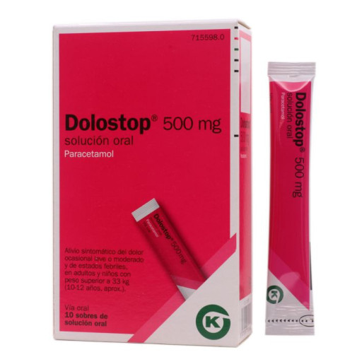 Dolostop 500 Mg 10 Sobres Solucion Oral 10 Ml