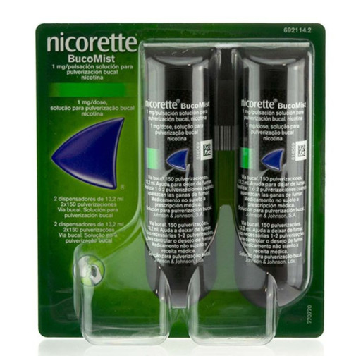 Nicorette Bucomist 1 Mg/pulsacion Solucion Para Pulverizacion Bucal 2 Envases 13,2 Ml (150 Dosis)