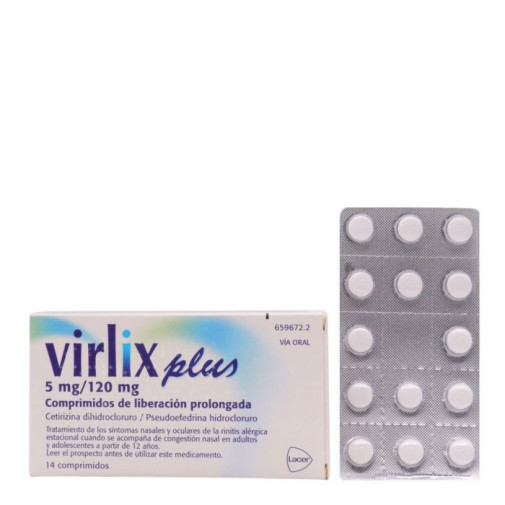 Virlix Plus 5 Mg/120 Mg 14 Comprimidos Liberacion Prolongada