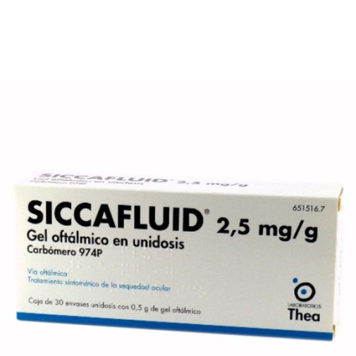 Siccafluid 2,5 Mg/g Gel Oftalmico 30 Monodosis 0,5 G