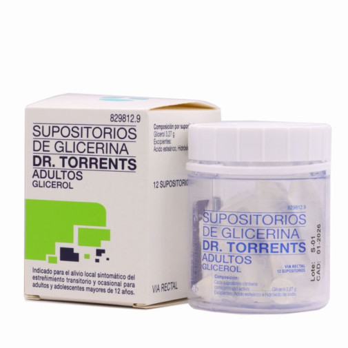 Supositorios De Glicerina Dr. Torrents Adultos 3,27 G 12 Supositorios