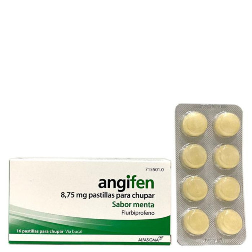 Angifen 8,75 Mg 16 Pastillas Para Chupar (sabor Menta)
