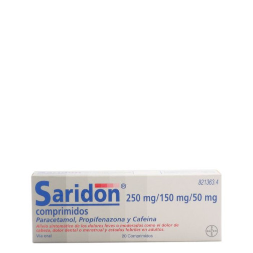 Saridon 250 Mg/150 Mg/50 Mg 20 Comprimidos