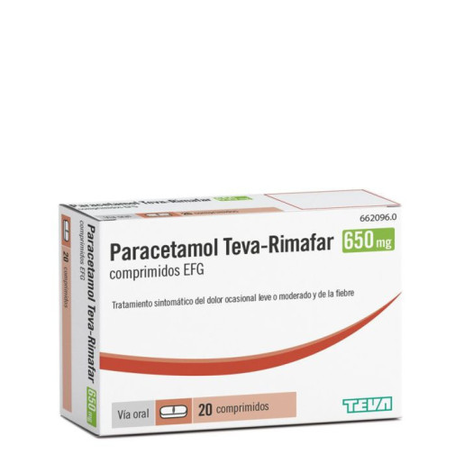 Paracetamol Teva-rimafar Efg 650 Mg 20 Comprimidos