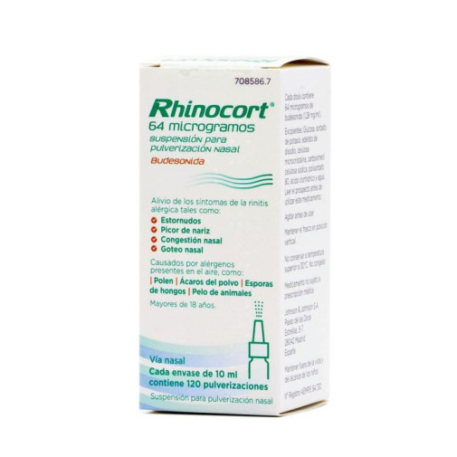 Rhinocort 64 Microgramos/pulverizacion Suspension Para Pulverizacion Nasal 1 Envase 120 Dosis