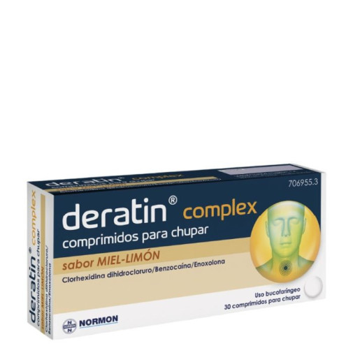 Deratin Complex 30 Comprimidos Para Chupar (sabor Miel-limon)
