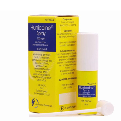 Hurricaine Spray 200 Mg/ml Solucion Para Pulverizacion Bucal 1 Frasco 5 Ml