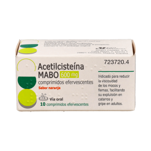 Acetilcisteina Mabo 600 Mg 10 Comprimidos Efervescentes (Sabor Naranja)